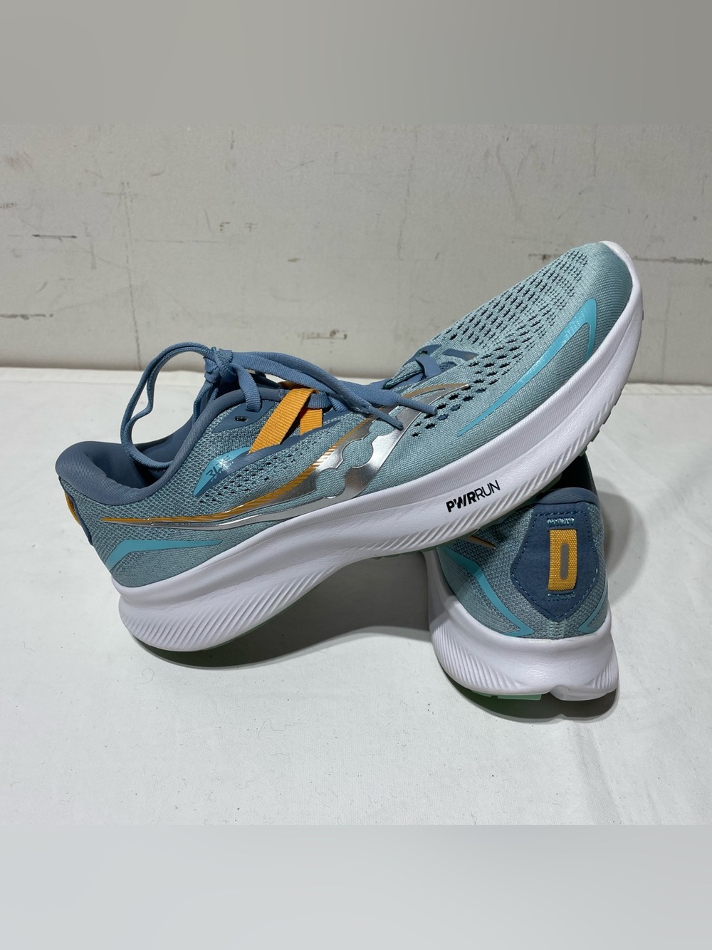 Saucony Ride 15 Running Shoes Womens 9.5 Denim Aqua Blue S10729-90 PWRRUN